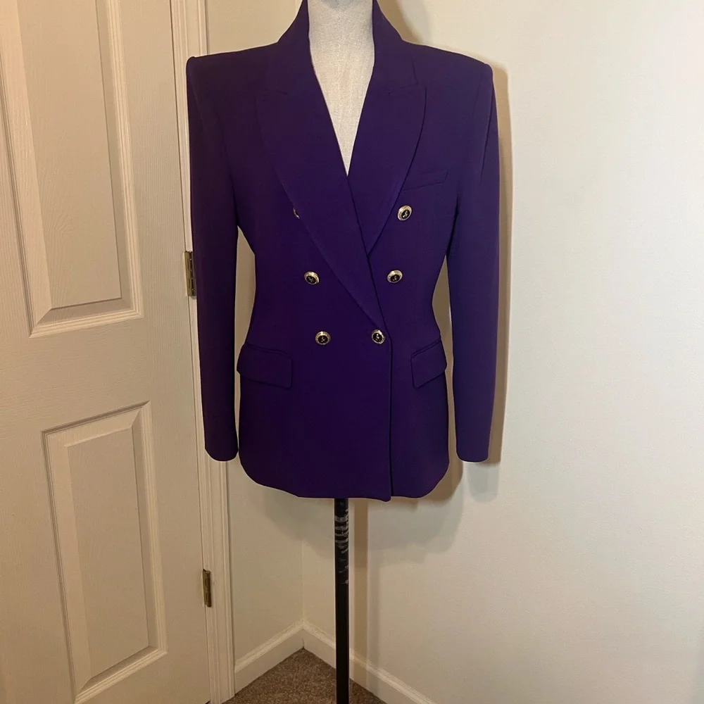 Zara Purple Double-Breasted Women's Blazer Size L NWT - Picture 2 of 6